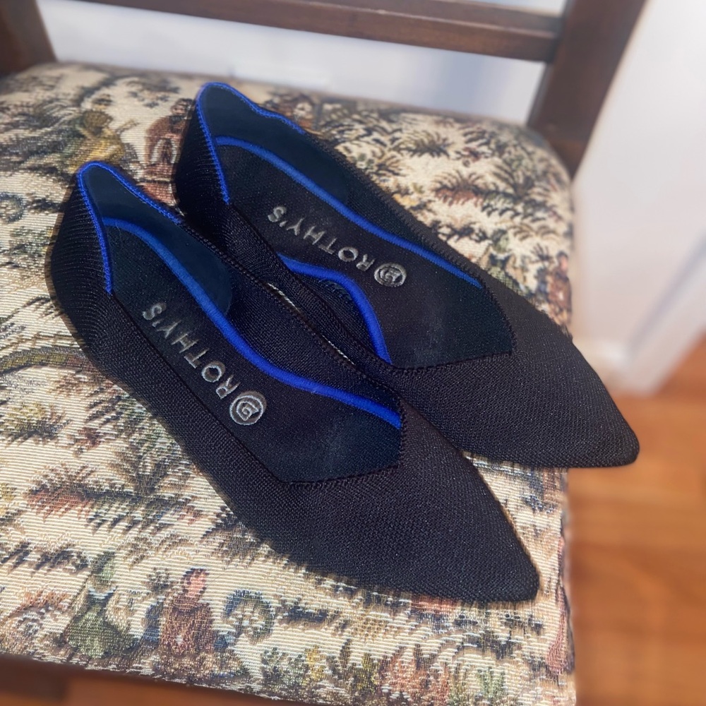 Rothy’s Black Pointed Toe Flat, sz 9.5 - Picture 10 of 15